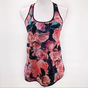 lululemon athletica Floral Racerback Tank - Pink, Black & Teal